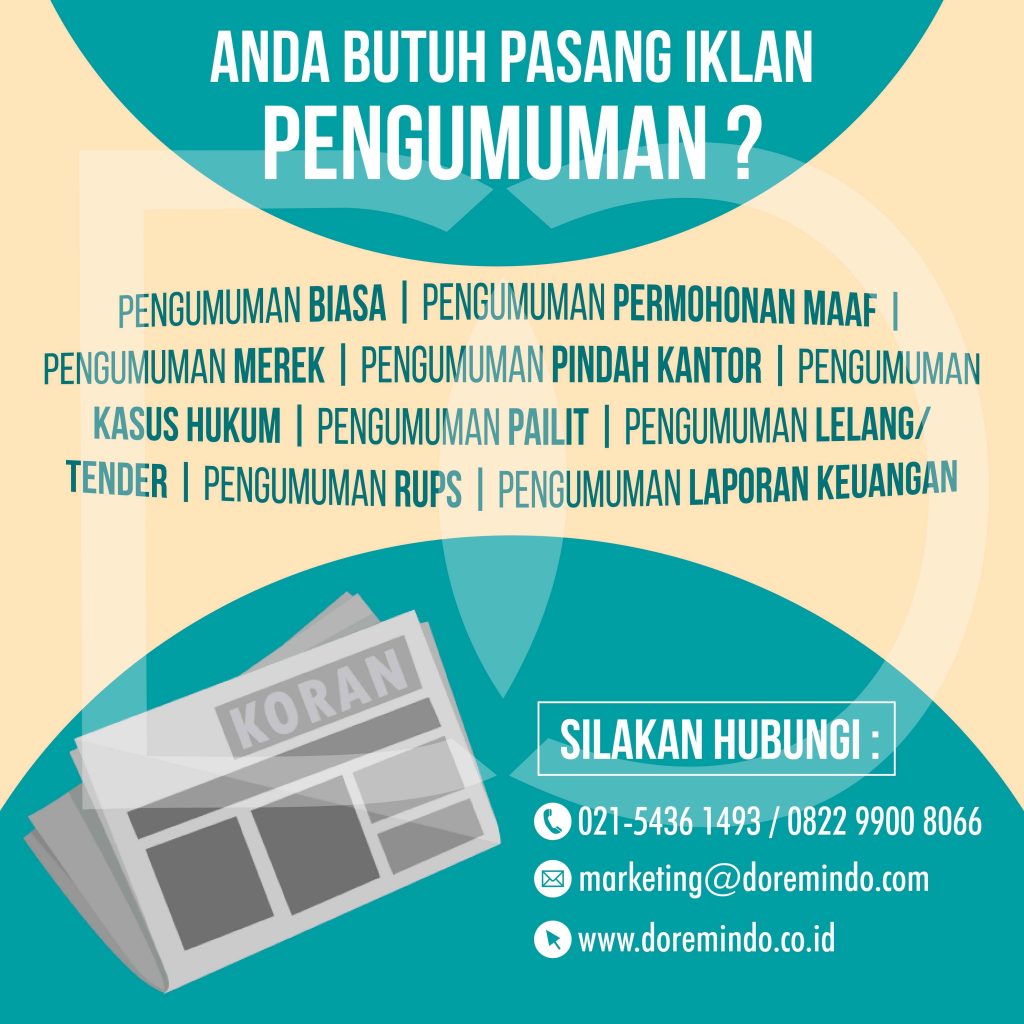 Pasang Iklan Pengumuman